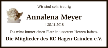 Traueranzeige von Annalena Meyer von SYK