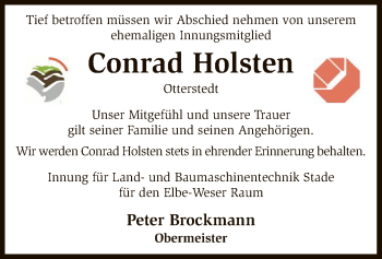 Traueranzeige von Conrad Holsten von SYK