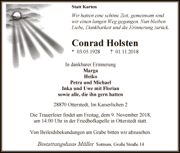 Traueranzeige von Conrad Holsten von SYK