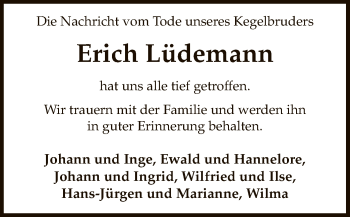 Traueranzeige von Erich Lüdemann von SYK