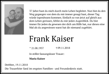 Traueranzeige von Frank Kaiser von SYK