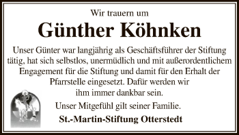 Traueranzeige von Günther Köhnken von SYK