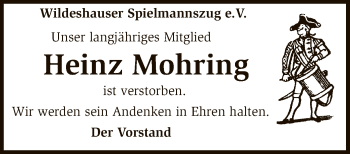 Traueranzeige von Heinz Mohring von SYK