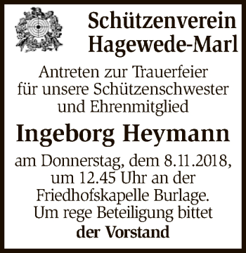 Traueranzeige von Ingeborg Heymann von SYK