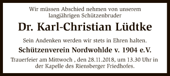 Traueranzeige von Karl-Christian Lüdtke von SYK