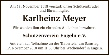 Traueranzeige von Karlheinz Meyer von SYK