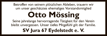 Traueranzeige von Otto Mössing von SYK