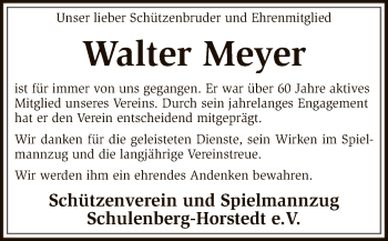 Traueranzeige von Walter Meyer von SYK