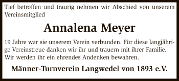 Traueranzeige von Annalena Meyer von SYK