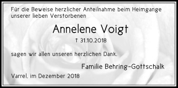 Traueranzeige von Annelene Voigt von SYK