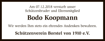 Traueranzeige von Bodo Koopmann von SYK