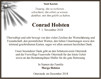 Traueranzeige von Conrad Holsten von SYK