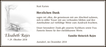 Traueranzeige von Elisabeth Rajes von SYK