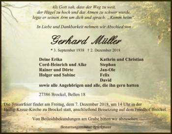 Traueranzeige von Gerhard Müller von SYK