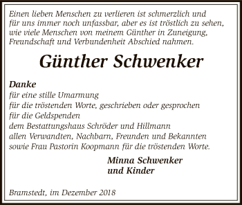 Traueranzeige von Günther Schwenker von SYK