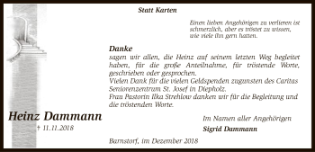 Traueranzeige von Heinz Dammann von SYK