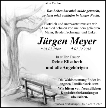 Traueranzeige von Jürgen Meyer von SYK