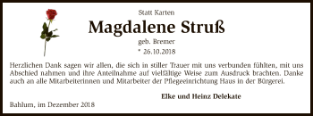 Traueranzeige von Magdalene Struß von SYK