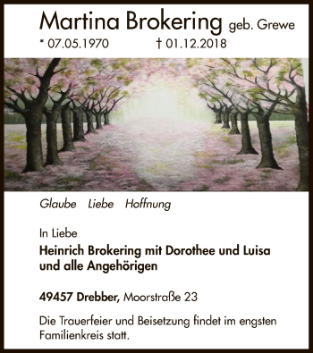 Traueranzeige von Martina Brokering von SYK