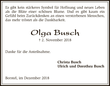 Traueranzeige von Olga Busch von SYK