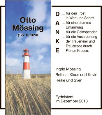 Traueranzeige von Otto Mössing von SYK