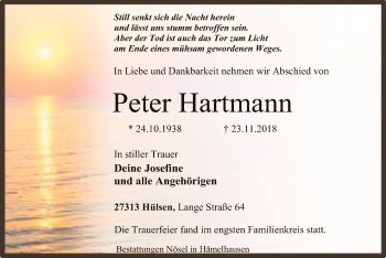 Traueranzeige von Peter Hartmann von SYK