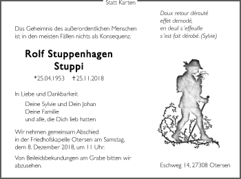 Traueranzeige von Rolf Stuppenhagen von SYK