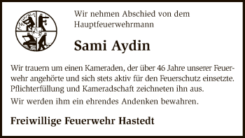 Traueranzeige von Sami Aydin von SYK