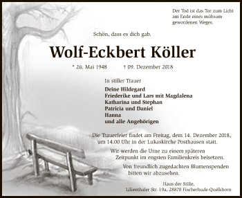 Traueranzeige von Wolf-Eckbert Köller von SYK