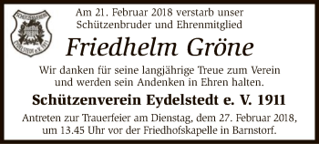 Traueranzeige von Friedhelm Gröne von SYK