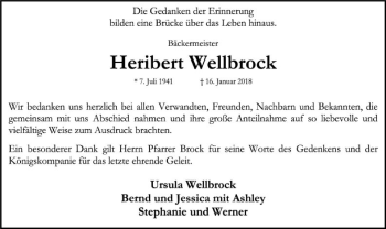 Traueranzeige von Heribert Wellbrock von SYK