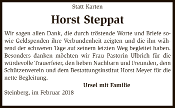 Traueranzeige von Horst Steppat von SYK