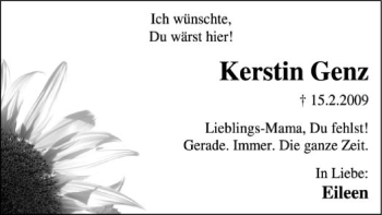 Traueranzeige von Kerstin Genz von SYK