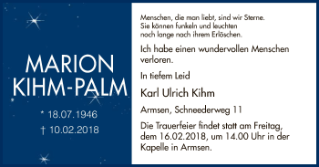 Traueranzeige von Marion Kihm-Palm von SYK