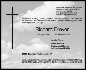 Traueranzeige von Richard Dreyer von SYK