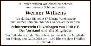 Traueranzeige von Werner Wilkens von SYK