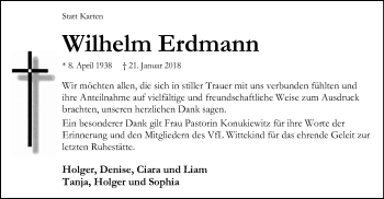 Traueranzeige von Wilhelm Erdmann von SYK