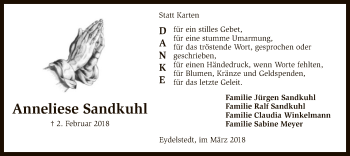 Traueranzeige von Anneliese Sandkuhl von SYK