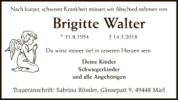 Traueranzeige von Brigitte Walter von SYK