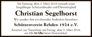 Traueranzeige von Christian Segelhorst von SYK