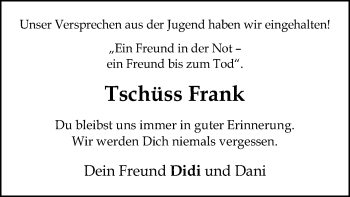 Traueranzeige von Frank Gayda von SYK