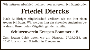 Traueranzeige von Friedel Diercks von SYK