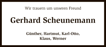 Traueranzeige von Gerhard Scheunemann von SYK