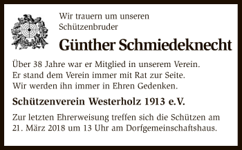 Traueranzeige von Günther Schmiedeknecht von SYK