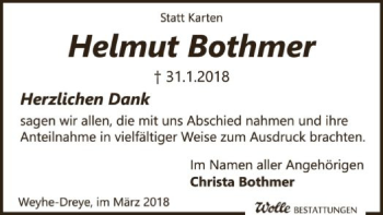 Traueranzeige von Helmut Bothmer von SYK