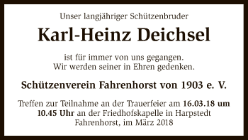 Traueranzeige von Karl-Heinz Deichsel von SYK