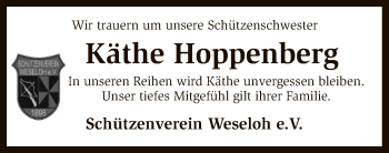 Traueranzeige von Käthe Hoppenberg von SYK