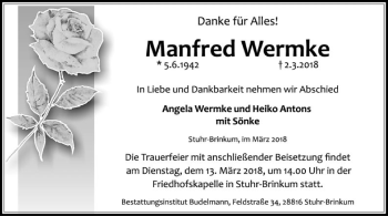 Traueranzeige von Manfred Wermke von SYK