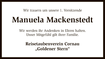 Traueranzeige von Manuela Mackenstedt von SYK