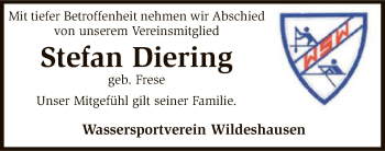 Traueranzeige von Stefan Diering von SYK